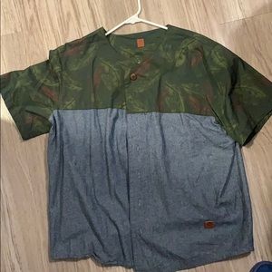 Floral Short  baseball style sleeve button done